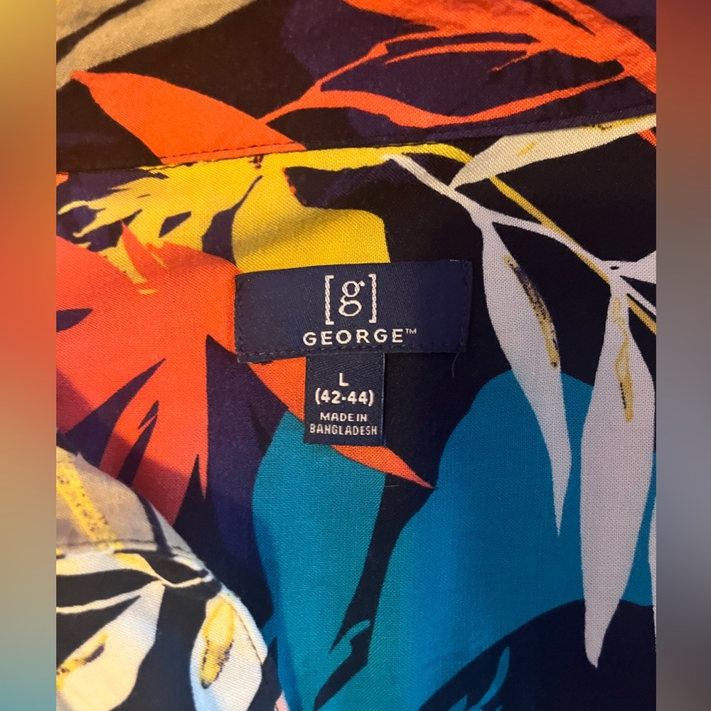 Men’s Hawaiian floral shirt multicolor by George pre-owned